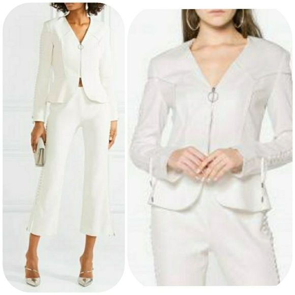 Jonathan Simkhai Lace-up Crepe Peplum Jacket